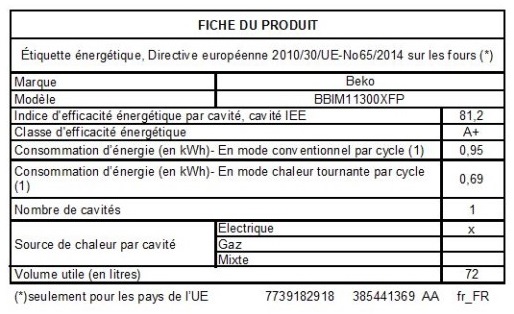 Four encastrable BEKO BBIM11300XFP Aeroperct – AEV Electromenager