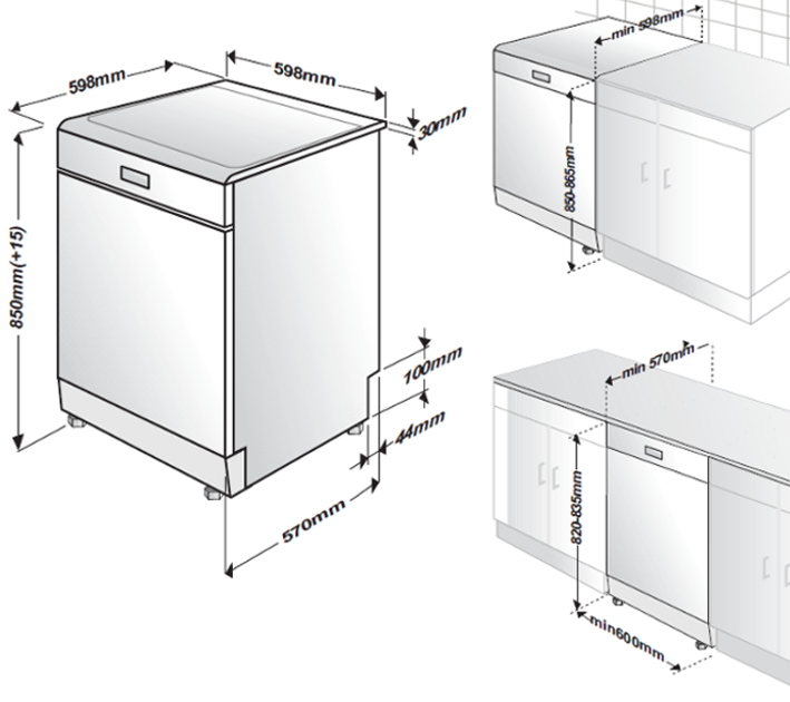 Lavevaisselle pose libre DF18DN44W Beko