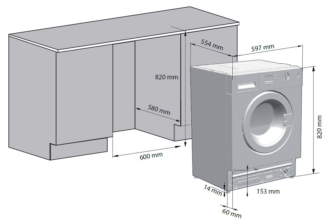 Lavelinge et lavante séchante encastrable WMI81441 Beko