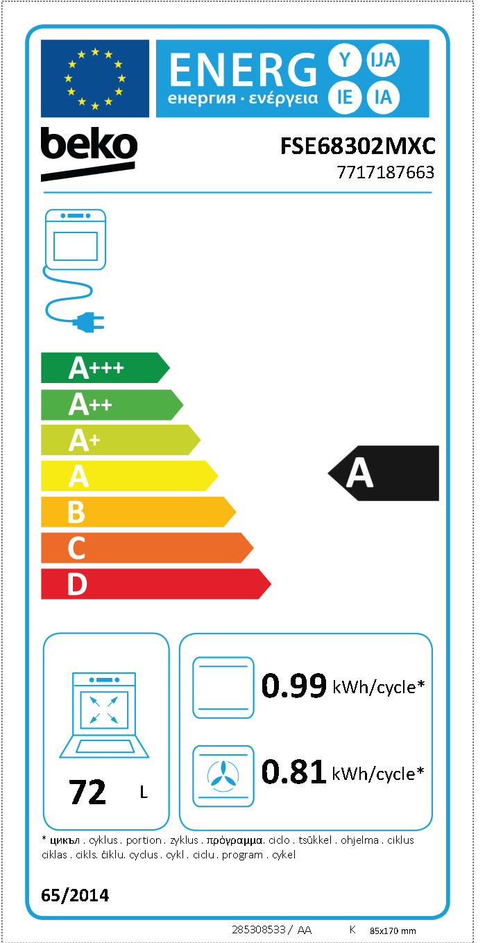 Cucina A Induzione Beko FSE68302MWC - 60 Cm, Bianco, 3 Fuochi, Forno Multifunzione Con Pareti Catalitiche