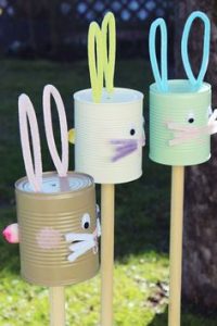 Activité enfants - Lapin à planter boîte de conserve