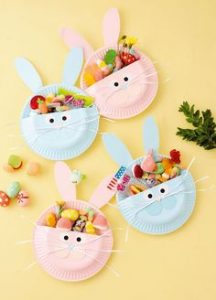 Activité enfants Pâques - Paniers friandises lapins