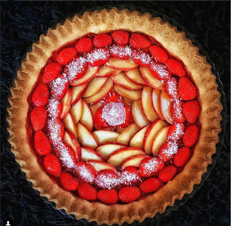 deco de tarte mandala fraises pommes