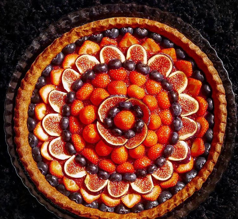 idee tarte graphique fruits mandala