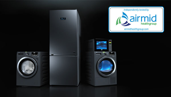 Gamme complèete électroménager HygieneShield avec le logo Airmid 