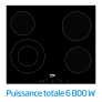 Table de cuisson encastrable Puissance totale 6800 W Table de cuisson encastrable Puissance totale 6800 W