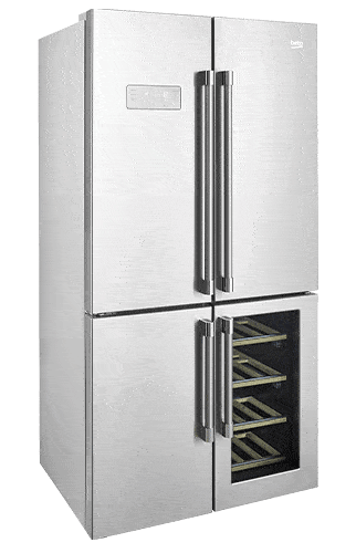 frigo beko design blanc noir inox