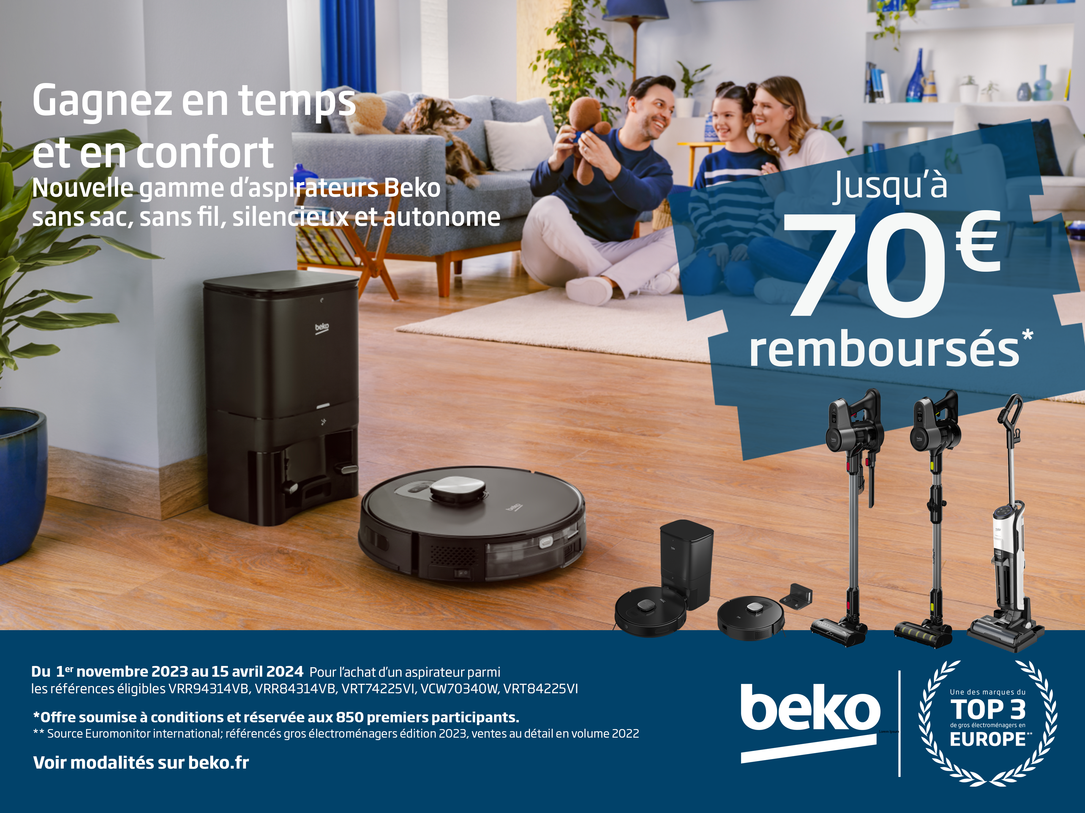 Offre de remboursement aspirateurs Beko